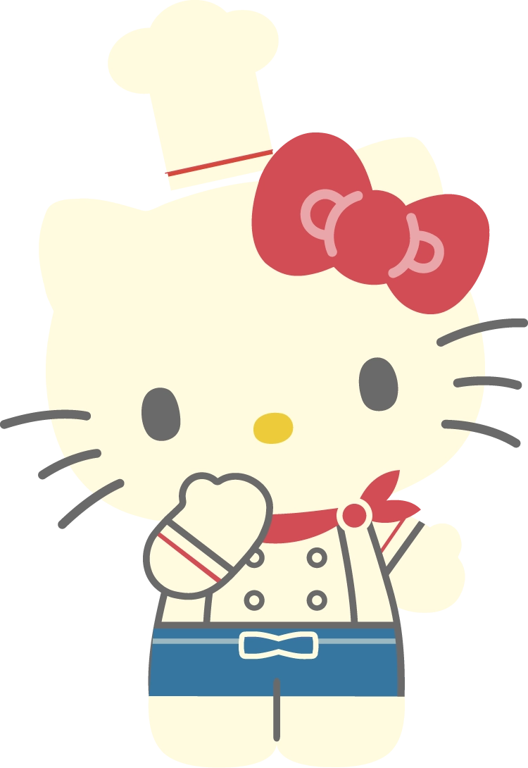 コック帽をかぶったハローキティ