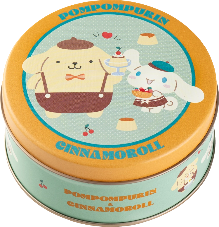 ポムポムプリン&シナモロール ミニゴーフル缶